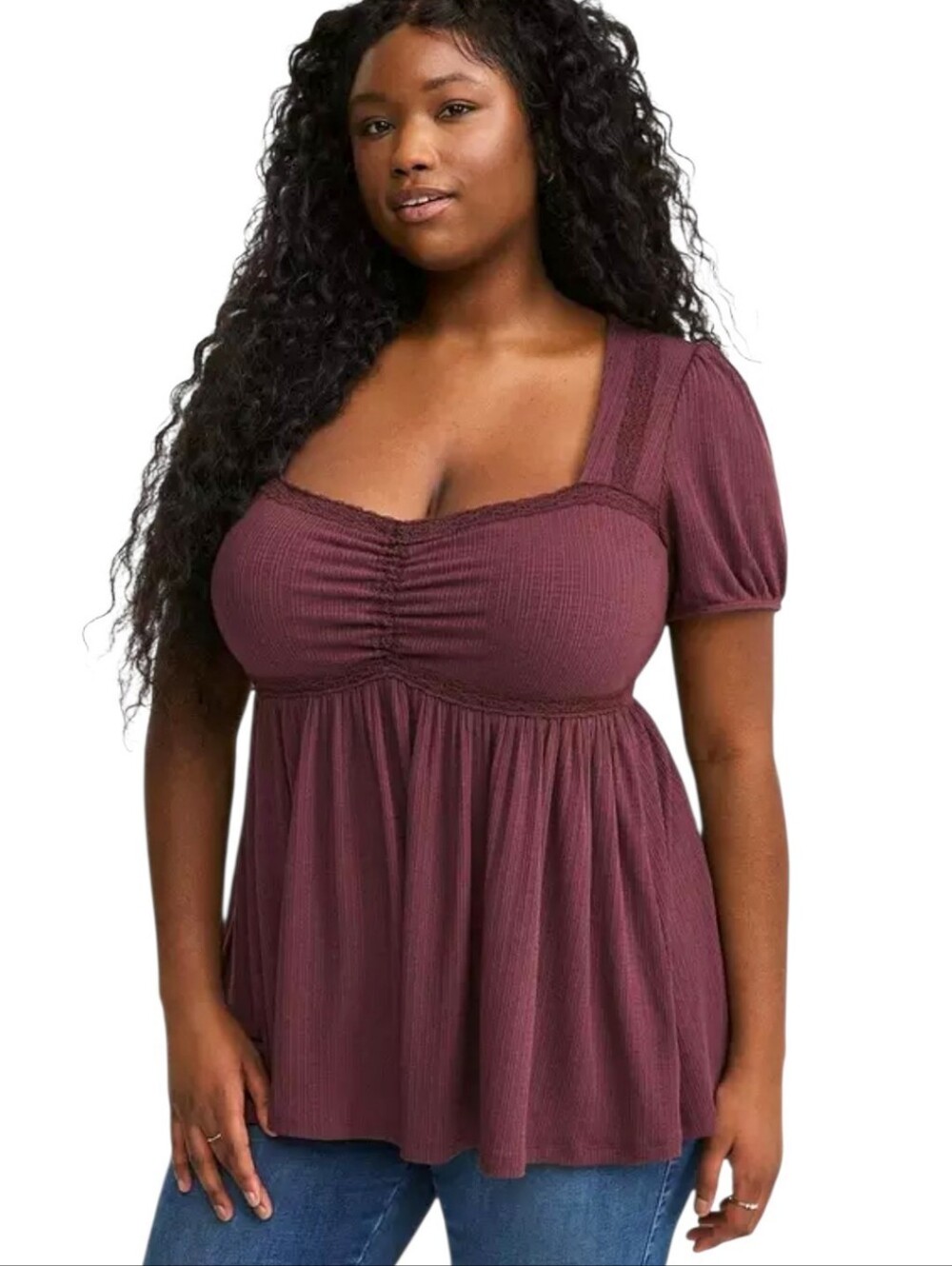 Torrid Textured Jersey Sweetheart Babydoll Tee